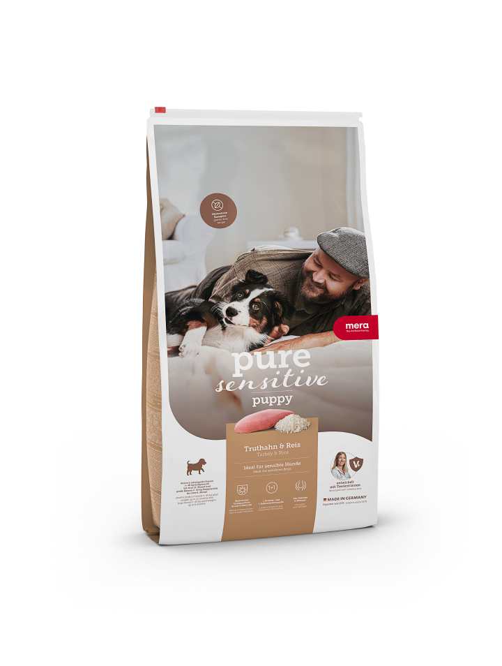 MERADOG Hunde-Trockenfutter Pure Sensitive Puppy Truthahn + Reis